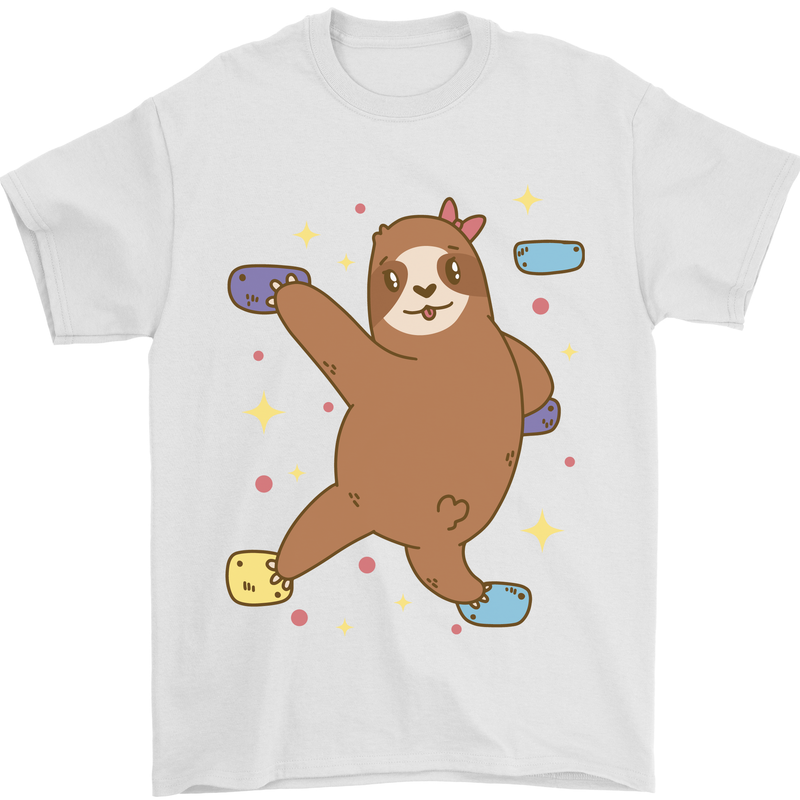 Rock Climbing Sloth Climber Mens T-Shirt 100% Cotton White