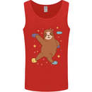 Rock Climbing Sloth Climber Mens Vest Tank Top Red
