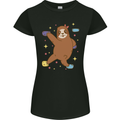 Rock Climbing Sloth Climber Womens Petite Cut T-Shirt Black