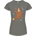 Rock Climbing Sloth Climber Womens Petite Cut T-Shirt Charcoal