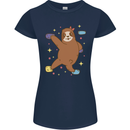 Rock Climbing Sloth Climber Womens Petite Cut T-Shirt Navy Blue