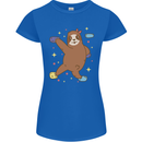 Rock Climbing Sloth Climber Womens Petite Cut T-Shirt Royal Blue