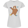 Rock Climbing Sloth Climber Womens Petite Cut T-Shirt White