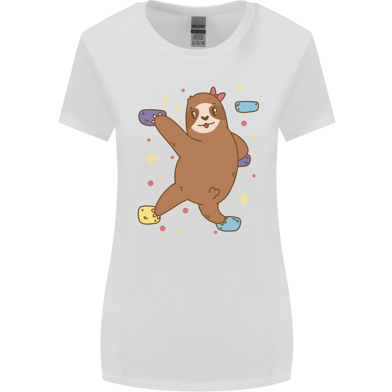 Rock Climbing Sloth Climber Womens Wider Cut T-Shirt White
