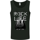 Rock Life Electric Guitar Music New York Band Mens Vest Tank Top Black