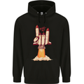 Rock On Salute Funny Space Rocket Ship Mens 80% Cotton Hoodie Black