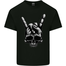 Rock Salute Skull Music Guitar Heavy Metal Mens Cotton T-Shirt Tee Top Black