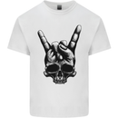 Rock Salute Skull Music Guitar Heavy Metal Mens Cotton T-Shirt Tee Top White