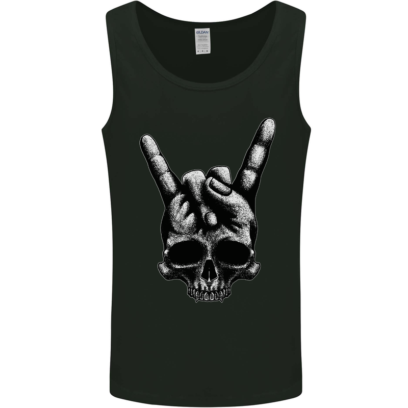 Rock Salute Skull Music Guitar Heavy Metal Mens Vest Tank Top Black