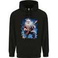 Rock Santa Playing Electric Guitar Christmas Xmas Childrens Kids Hoodie Black