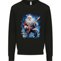 Rock Santa Playing Electric Guitar Christmas Xmas Kids Sweatshirt Jumper Black