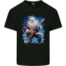 Rock Santa Playing Electric Guitar Christmas Xmas Mens Cotton T-Shirt Tee Top Black