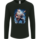 Rock Santa Playing Electric Guitar Christmas Xmas Mens Long Sleeve T-Shirt Black