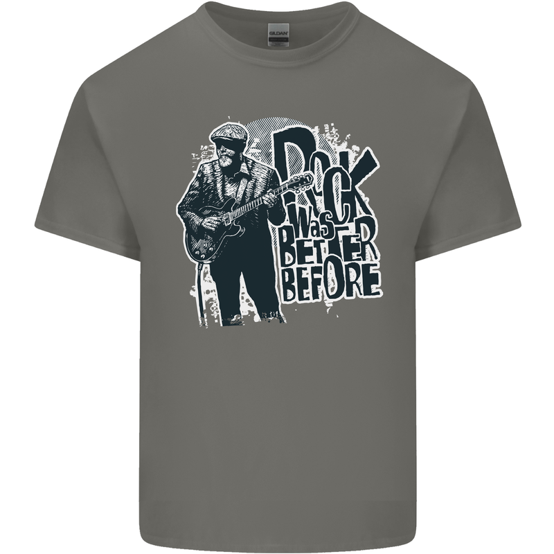 Rock Was Better Before Electric Guitar Music Mens Cotton T-Shirt Tee Top Charcoal