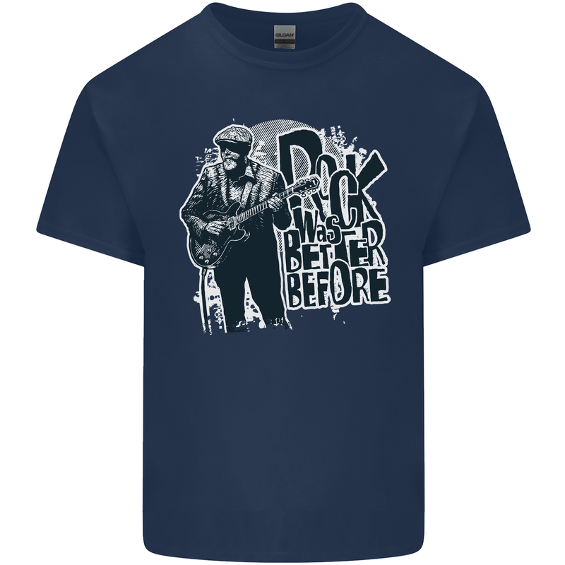 Rock Was Better Before Electric Guitar Music Mens Cotton T-Shirt Tee Top Navy Blue