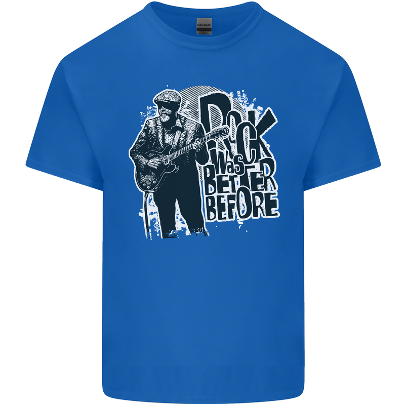 Rock Was Better Before Electric Guitar Music Mens Cotton T-Shirt Tee Top Royal Blue