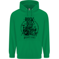 Rock is Dead Drum Kit Drummer Drumming Childrens Kids Hoodie Irish Green