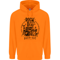 Rock is Dead Drum Kit Drummer Drumming Childrens Kids Hoodie Orange