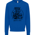 Rock is Dead Drum Kit Drummer Drumming Kids Sweatshirt Jumper Royal Blue