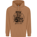 Rock is Dead Drum Kit Drummer Drumming Mens 80% Cotton Hoodie Caramel Latte