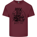 Rock is Dead Drum Kit Drummer Drumming Mens Cotton T-Shirt Tee Top Maroon