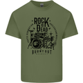 Rock is Dead Drum Kit Drummer Drumming Mens Cotton T-Shirt Tee Top Military Green