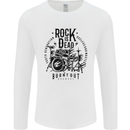 Rock is Dead Drum Kit Drummer Drumming Mens Long Sleeve T-Shirt White