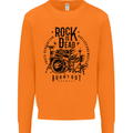 Rock is Dead Drum Kit Drummer Drumming Mens Sweatshirt Jumper Orange