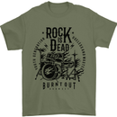 Rock is Dead Drum Kit Drummer Drumming Mens T-Shirt 100% Cotton Military Green