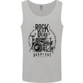 Rock is Dead Drum Kit Drummer Drumming Mens Vest Tank Top Sports Grey