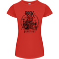 Rock is Dead Drum Kit Drummer Drumming Womens Petite Cut T-Shirt Red