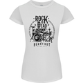 Rock is Dead Drum Kit Drummer Drumming Womens Petite Cut T-Shirt White