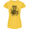 Rock is Dead Drum Kit Drummer Drumming Womens Petite Cut T-Shirt Yellow