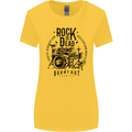 Rock is Dead Drum Kit Drummer Drumming Womens Wider Cut T-Shirt Yellow