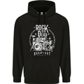 Rock is Dead Music Drummer Drumming Childrens Kids Hoodie Black