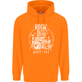 Rock is Dead Music Drummer Drumming Childrens Kids Hoodie Orange