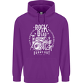 Rock is Dead Music Drummer Drumming Childrens Kids Hoodie Purple