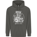 Rock is Dead Music Drummer Drumming Childrens Kids Hoodie Storm Grey