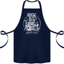 Rock is Dead Music Drummer Drumming Cotton Apron 100% Organic Navy Blue