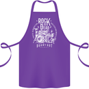 Rock is Dead Music Drummer Drumming Cotton Apron 100% Organic Purple
