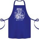 Rock is Dead Music Drummer Drumming Cotton Apron 100% Organic Royal Blue
