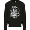 Rock is Dead Music Drummer Drumming Kids Sweatshirt Jumper Black