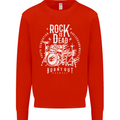 Rock is Dead Music Drummer Drumming Kids Sweatshirt Jumper Bright Red