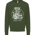 Rock is Dead Music Drummer Drumming Kids Sweatshirt Jumper Forest Green