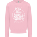 Rock is Dead Music Drummer Drumming Kids Sweatshirt Jumper Light Pink