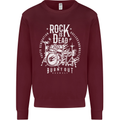 Rock is Dead Music Drummer Drumming Kids Sweatshirt Jumper Maroon