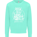 Rock is Dead Music Drummer Drumming Kids Sweatshirt Jumper Peppermint