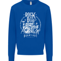 Rock is Dead Music Drummer Drumming Kids Sweatshirt Jumper Royal Blue