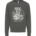 Rock is Dead Music Drummer Drumming Kids Sweatshirt Jumper Storm Grey