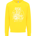 Rock is Dead Music Drummer Drumming Kids Sweatshirt Jumper Yellow